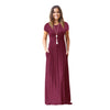 VOZRO Suit-dress Longuette Short Sleeve Solid Color Pocket Round Neck Will Pendulum Sexy Winter Maxi Dress Women Vestido Dresses